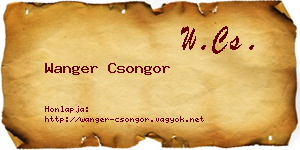 Wanger Csongor névjegykártya